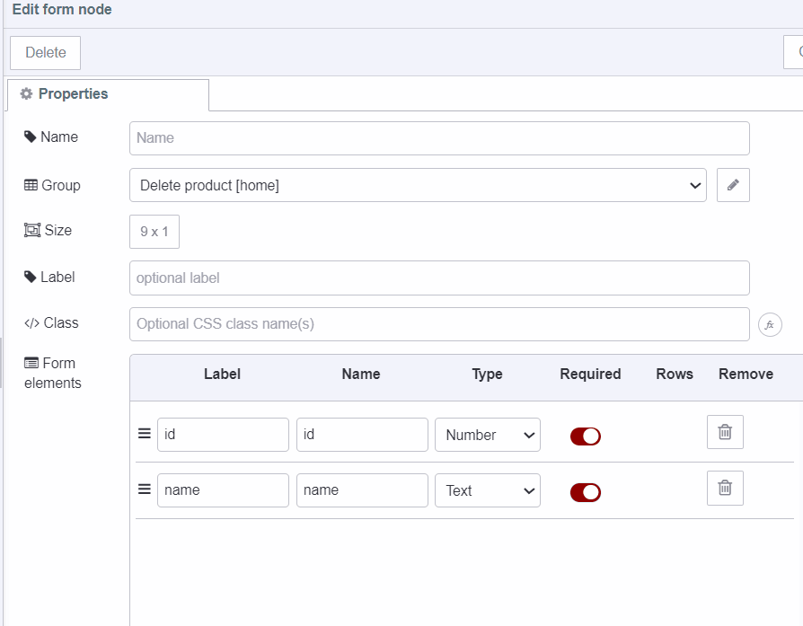 "Deleting product data to the database"